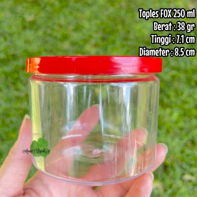 gojek toples fox 250 500 ml jar plastik tebal kue kering puding kukis |gat