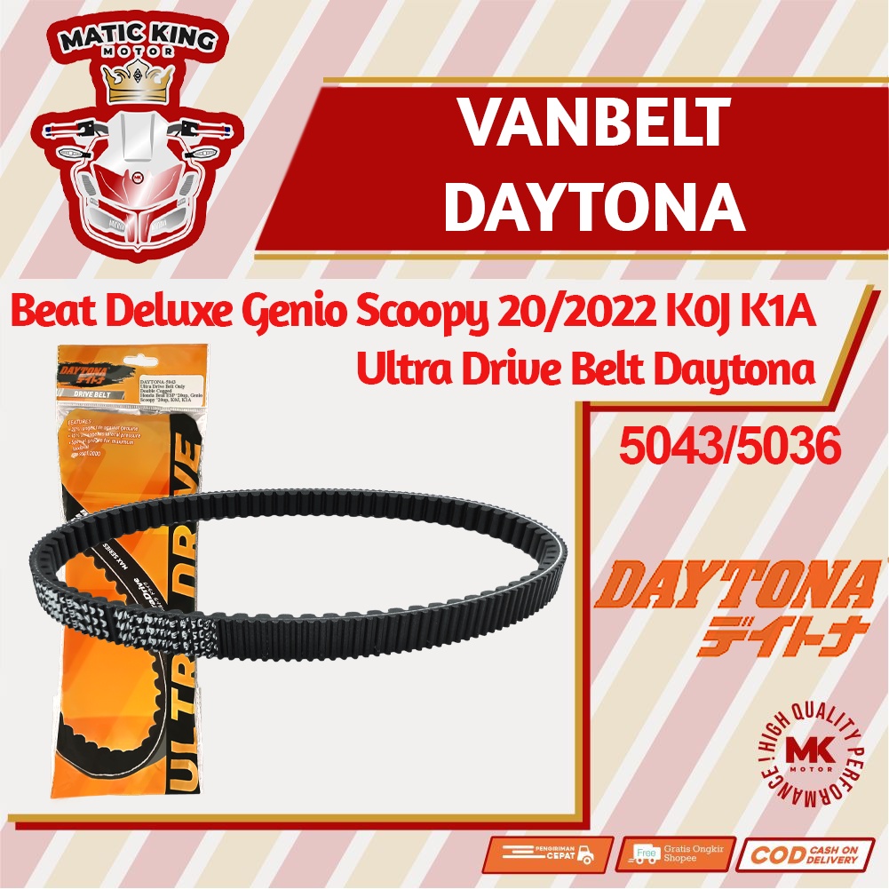 Vanbelt Fanbelt Vbelt Honda Genio Beat Deluxe New Scoopy ESP 2020 Up K0J KIA Daytona Ultra Drive Belt 5043 5036