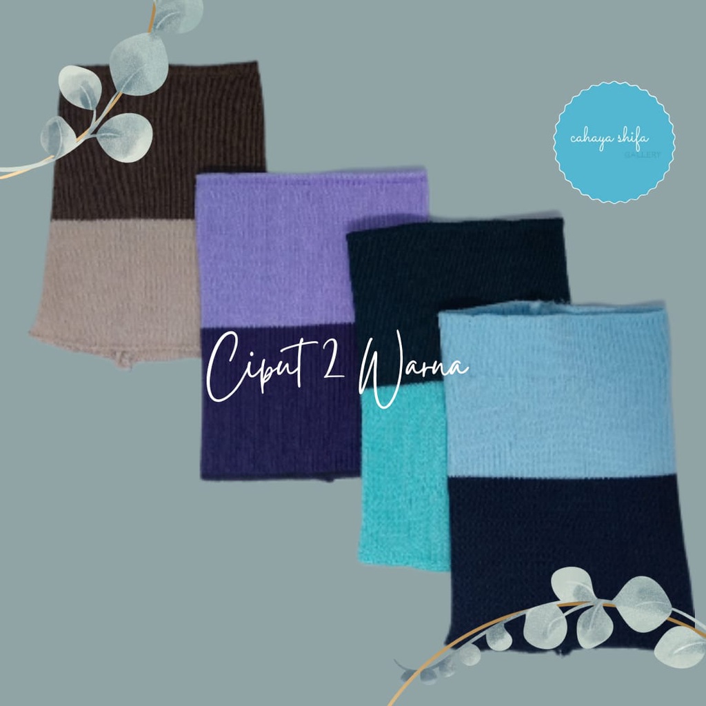 bandana ciput rajut two tone 2 warna murah (ciput keysa)
