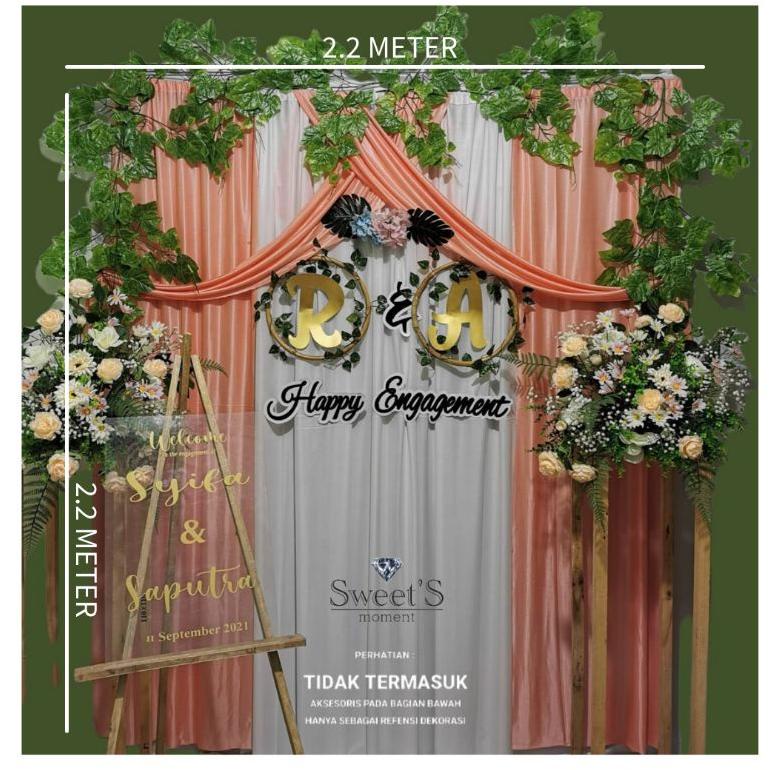 PAKET BACKDROP LAMARAN UKURAN 2.2MX2.2M DEKORASI LAMARAN TERMURAH LENGKAP