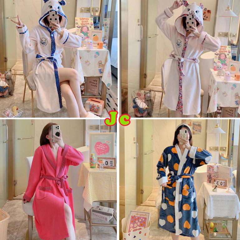 Harga Termurah JC Set Kimono Bulu Handuk Import / Kimono handuk wanita import