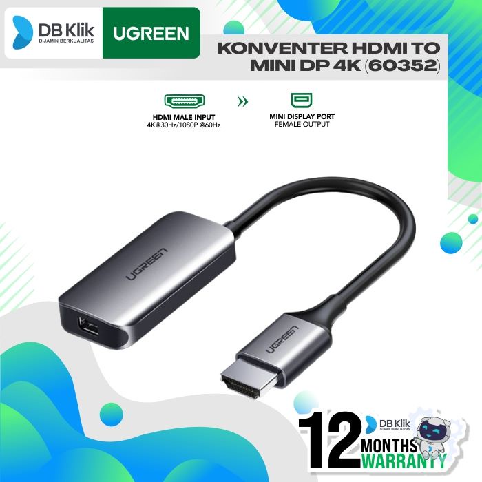 Konverter UGreen HDMI to Mini DP 4K (60352) - UGreen 60352
