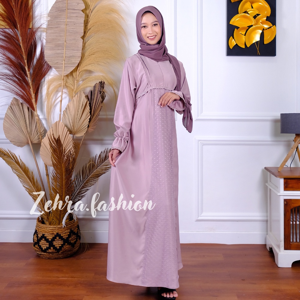 Gamis Renda Ar Rayya Baju Dress Lebaran Terbaru 2023 Wanita Muslim