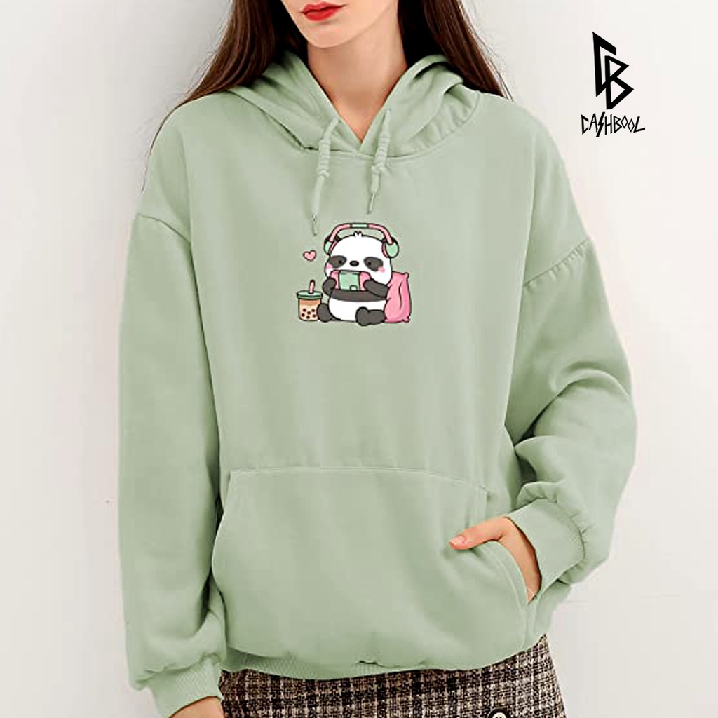 CASHBOOL CUTE PANDA HOODIE Sweatshirt  Oversize Size M-XXL ( Pria &amp; Wanita )