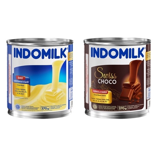 

susu kental manis putih dan coklat indomilk kaleng 370gr
