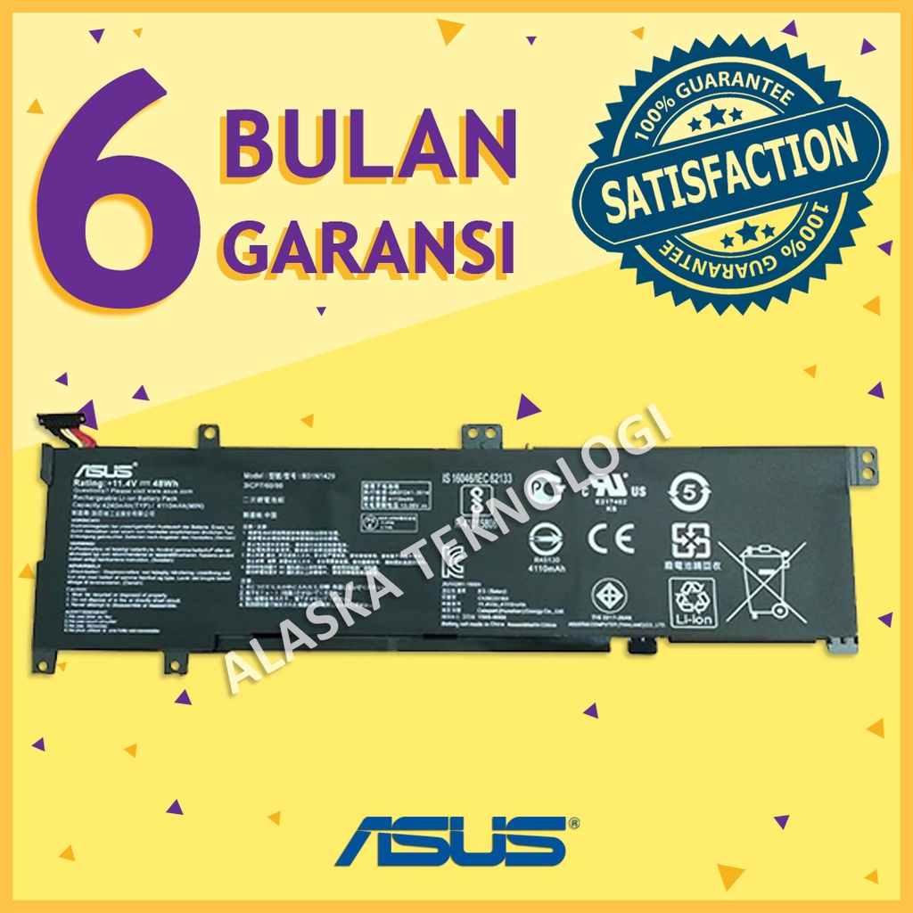 Original Baterai Laptop ASUS VivoBook A501L A501LB A501LX A501LX-DM023H K501LB-XX136D K501LX-DM037D 