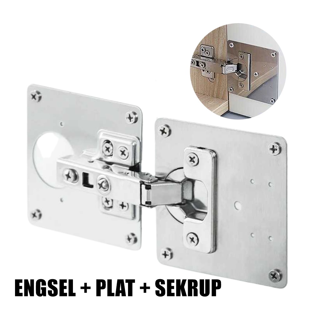 REPAIR set engsel sendok 35mm plus Plat HINGE MOUNTING PLATE plat dudukan engsel pintu lemari rusak 