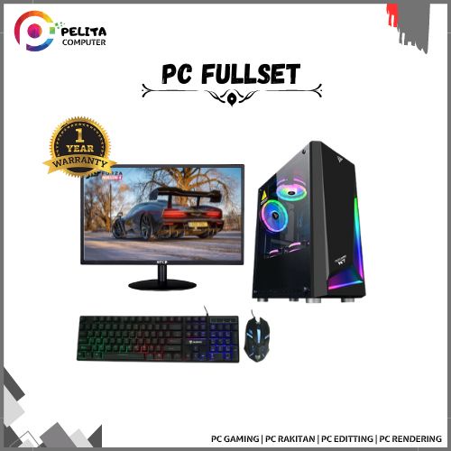 PC RAKITAN GAMING AMD RYZEN 7 5700G LED 19IN SSD 120GB RAM 32GB