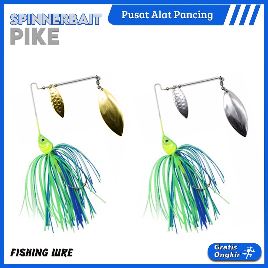 Umpan Casting Spinner Bait Pisau Ganda 17G Umpan Spinner Pisau Willow Ganda untuk Bass Pike Tiger Muskie Metal Jig Umpan Casting Gabus Toman