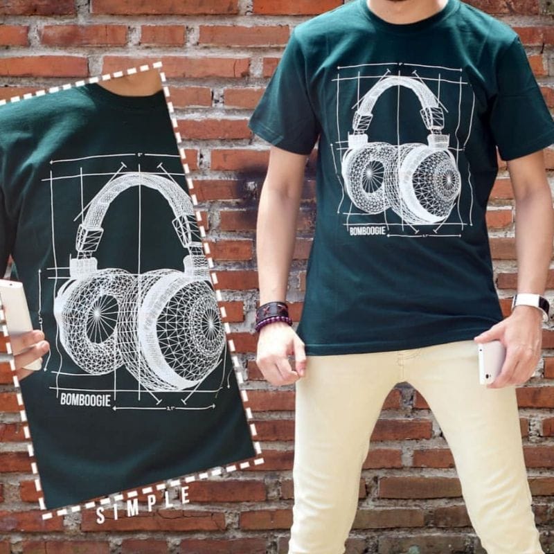 Kaos Distro Pria Baju Kaos Original Ukuran M L Dan XL Bombogie 3Second Grlt