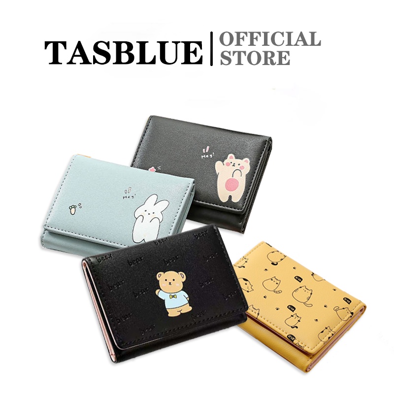 TASBLUE  Dompet Lipat Mini Wanita Dompet Wanita Motif Animal Cute Fashion Wanita Dompet Import Dompet Wanita Fashion Dompet Dompet Koin Mini/Dompet mini lipat pola hewan murah D247/D248/D245