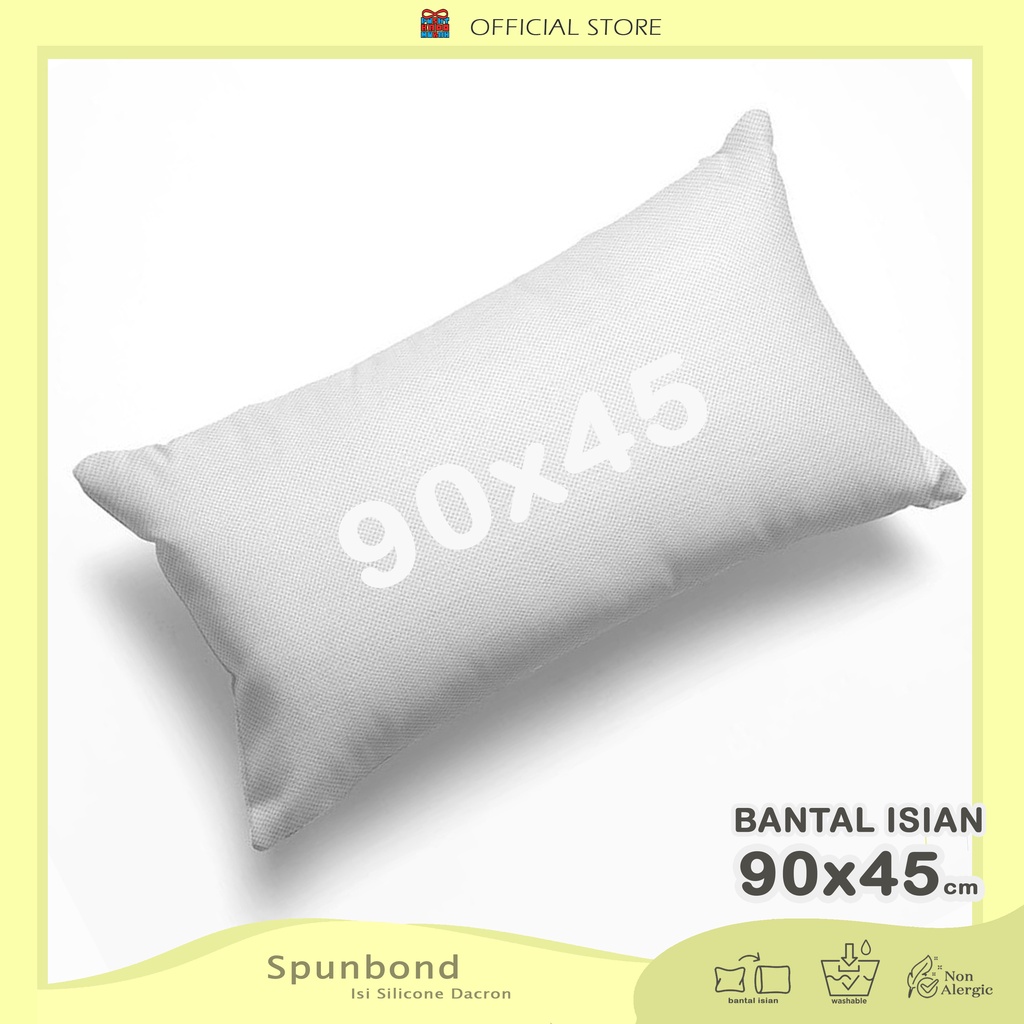 Isian Bantal Tidur Panjang Cinta Spunbond Polos Putih 90x45 cm - Pusat Kado Murah