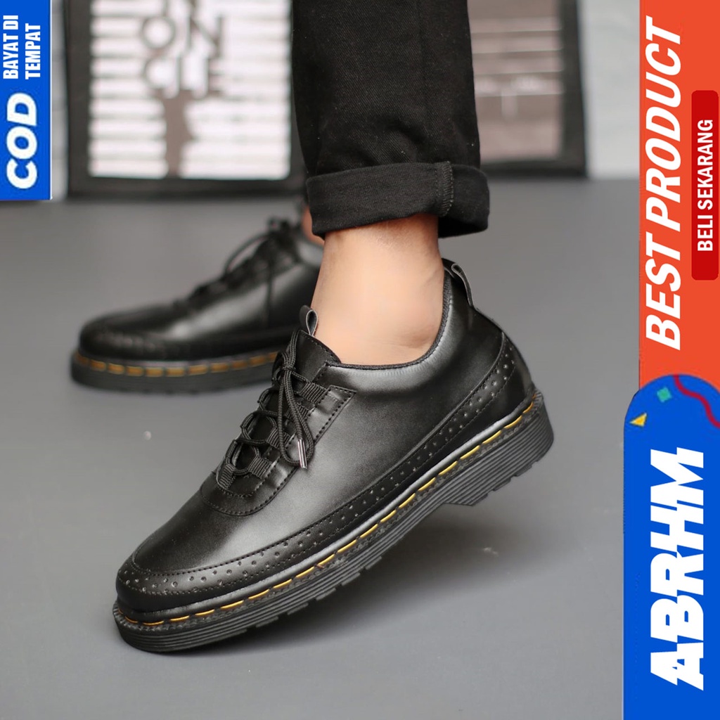 Sepatu Formal Pantofel Pria Kerja Kantor Hitam Abrhm Garfil