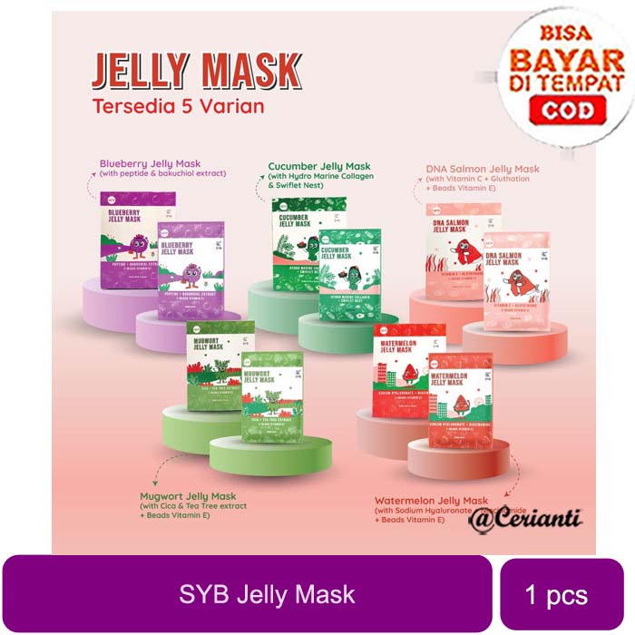 [MASKER JELLY | 10GR | BPOM] SYB Jelly Mask 10gr | Blueberry | Watermelon | Cucumber | Mugwort | Salmon DNA_Cerianti