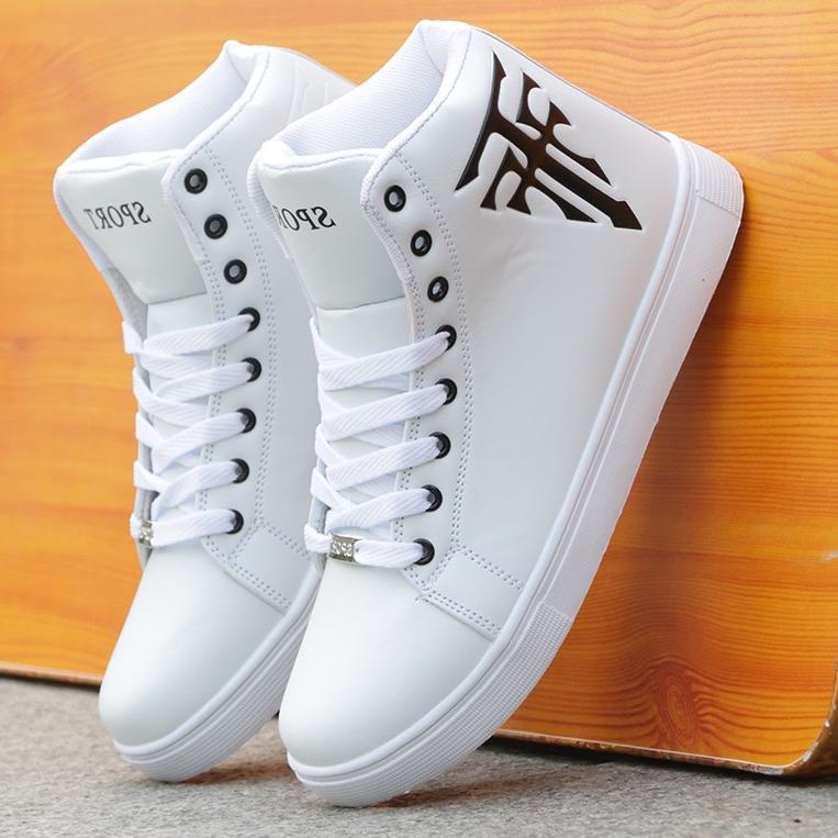 MURAH SECONDCHILD Boots Trisula Sepatu Pria Wanita Tinggi Sneakers Sport Casual Putih