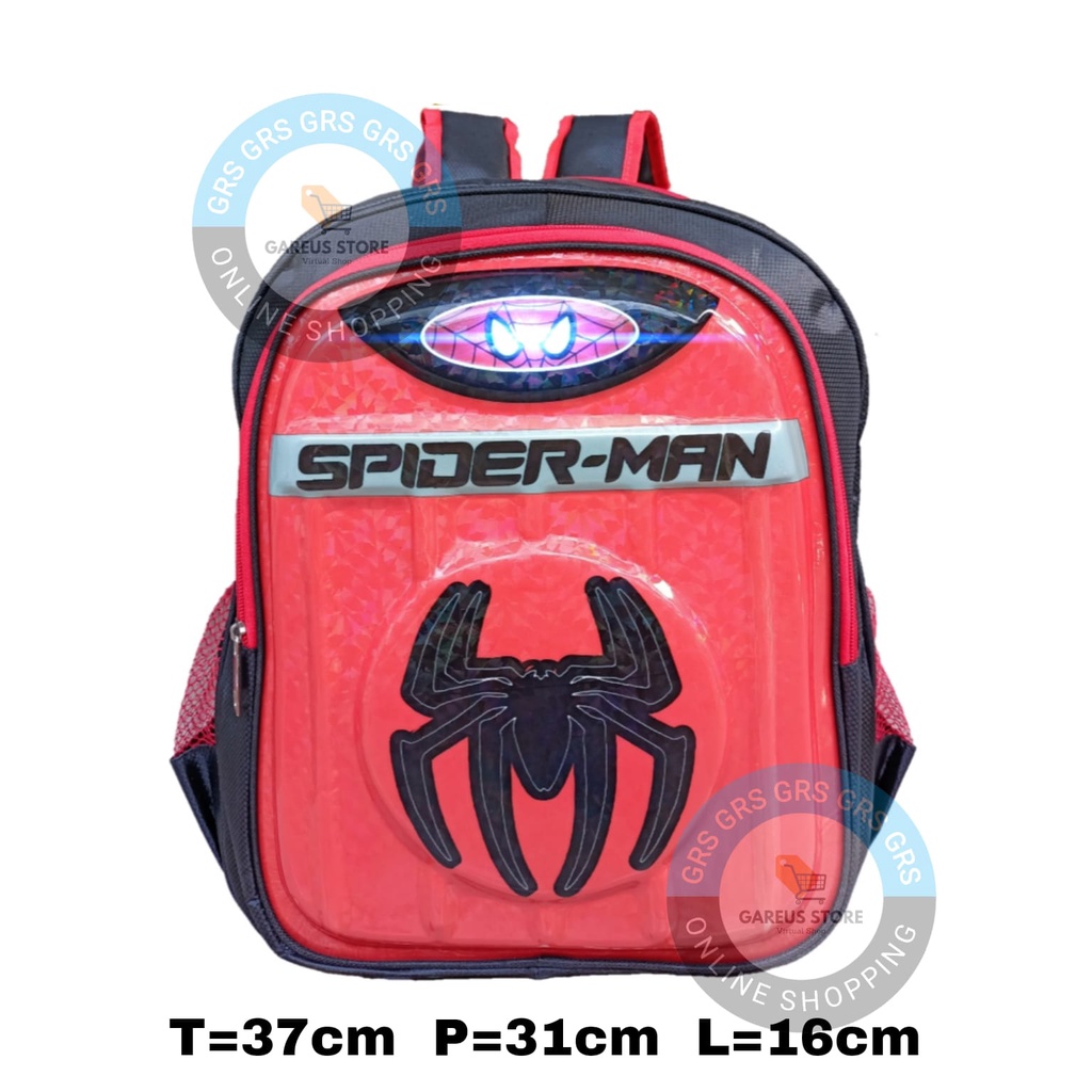 tas ransel sekolah anak spiderman nyala 3D+LED / tas anak laki laki / tas anak spiderman nyala tksd