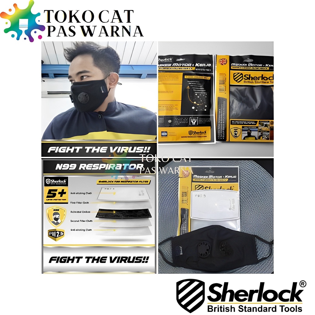 Masker SHERLOCK N99 Filter Carbon Respirator