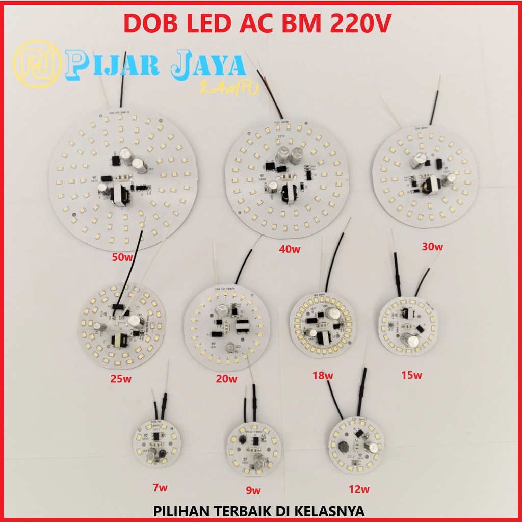 PCB Lampu LED AC BM New Variasi Watt DOB Mata LED AC Modul Mesin Lampu LED 5 7 9 12 15 18 20 25 30 40 50 Watt