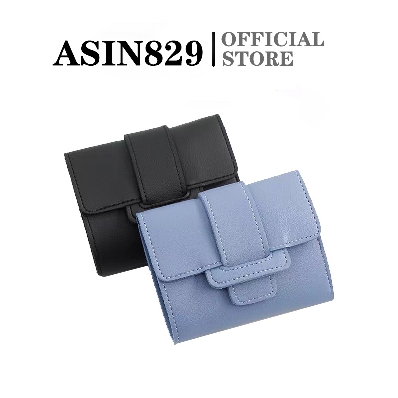 ASIN829 Dompet Lipat Wanita Dompet Kulit Impor Dompet Fashion Wanita 6018 Dompet Lipat Buckle Dompet Pendek