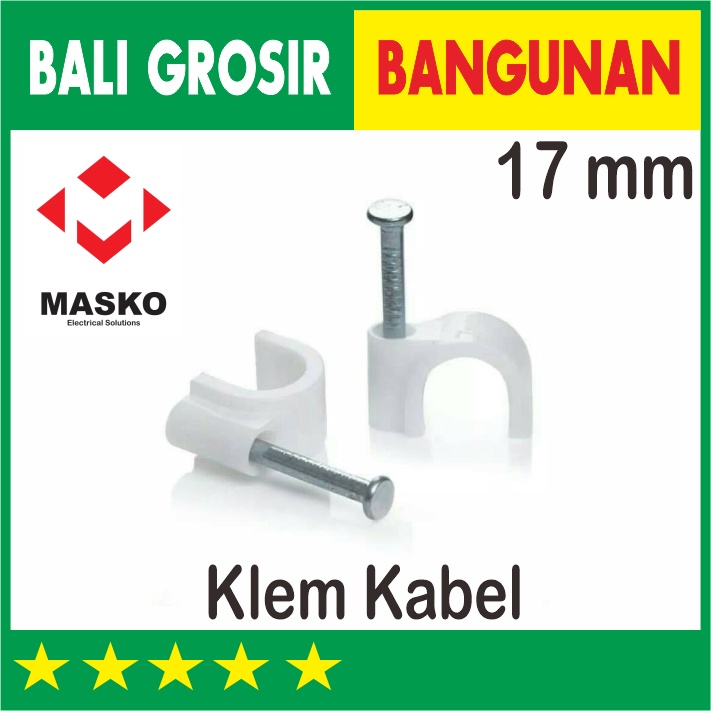17 MM MASKO KLEM KABEL SUPRA PAKU BETON 50 PCS
