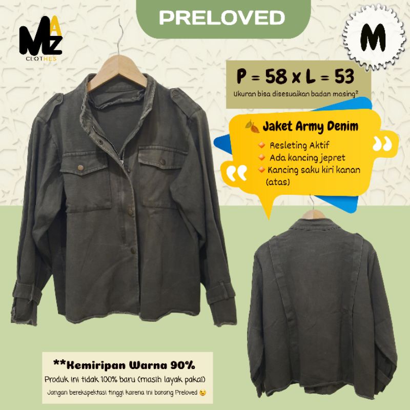 MAZ Preloved - Jaket Army Denim - Jaket Second Branded - Murah Layak Pakai