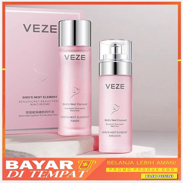 Veze Pelembab Sarang Burung Dengan Wajah Elastis Lembut isi 2pcs  120ml Dan 80ml