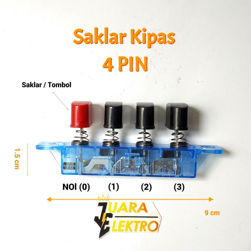 SAKLAR KIPAS 4 PIN | Tombol Saklar Untuk Kipas Angin Desk Fan (Kipas Meja)