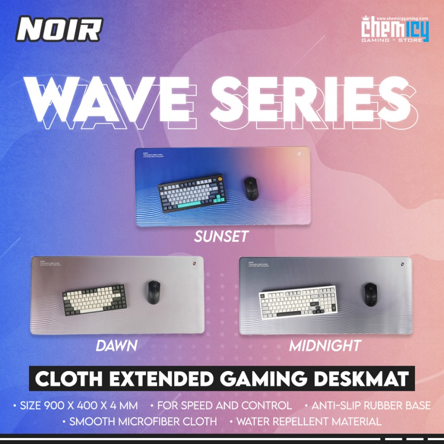 Noir Wave Series Deskmat Cloth Gaming Mousepad