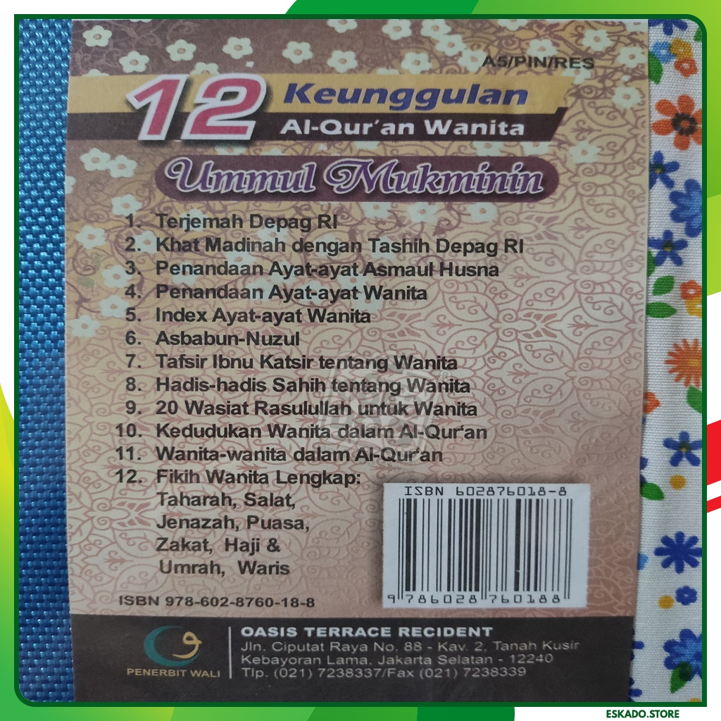 Al-Qur'an Wanita Ummul Mukminin Resleting 15 cm X 20 cm A5