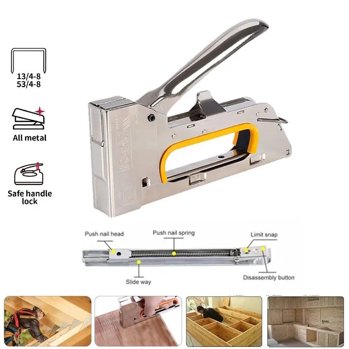 Alat Staples Tembak Stapler Tembak Guntacker Kayu Jok Kulit Motor Kuat Steples Hekter - Steples Gun Tembak Jok Kulit Motor / Gun Tacker 4-6-8mm