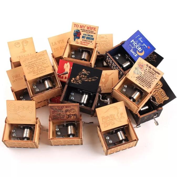 Music Box Jurassic Park Kotak Musik Kayu Hadiah Unik