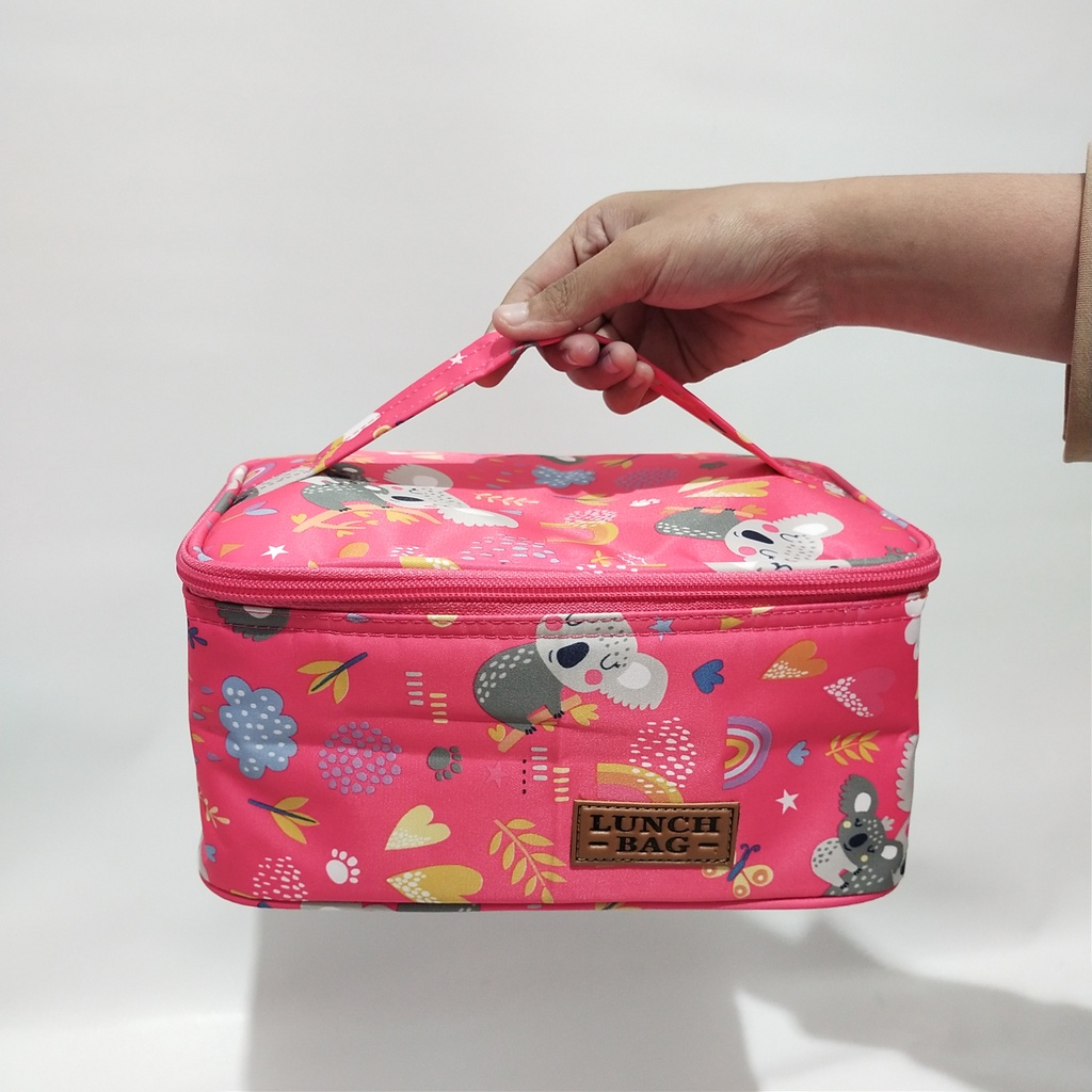 tas bekal motif lucu lunch bag anti air tas bekal waterproof inner alluminium foil tas bekal anak sekolah