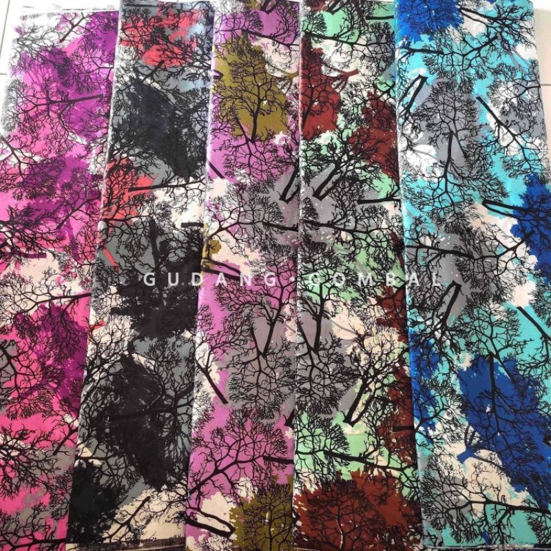 Kain Rayon Motif Abstrak Variasi Warna bahan Daster (harga per 0,5m)