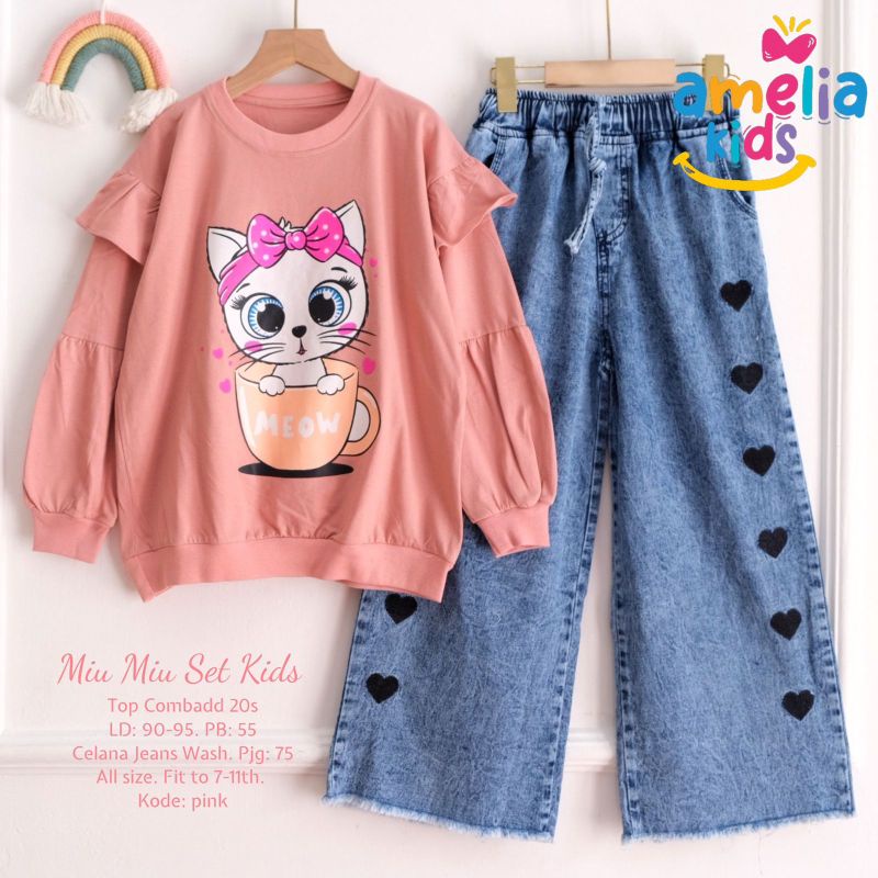 DEDE VOL2/MIU MIU/ZAMA SET KIDS COMBAD/JEANS WASH ORI BY AMELIA KIDS