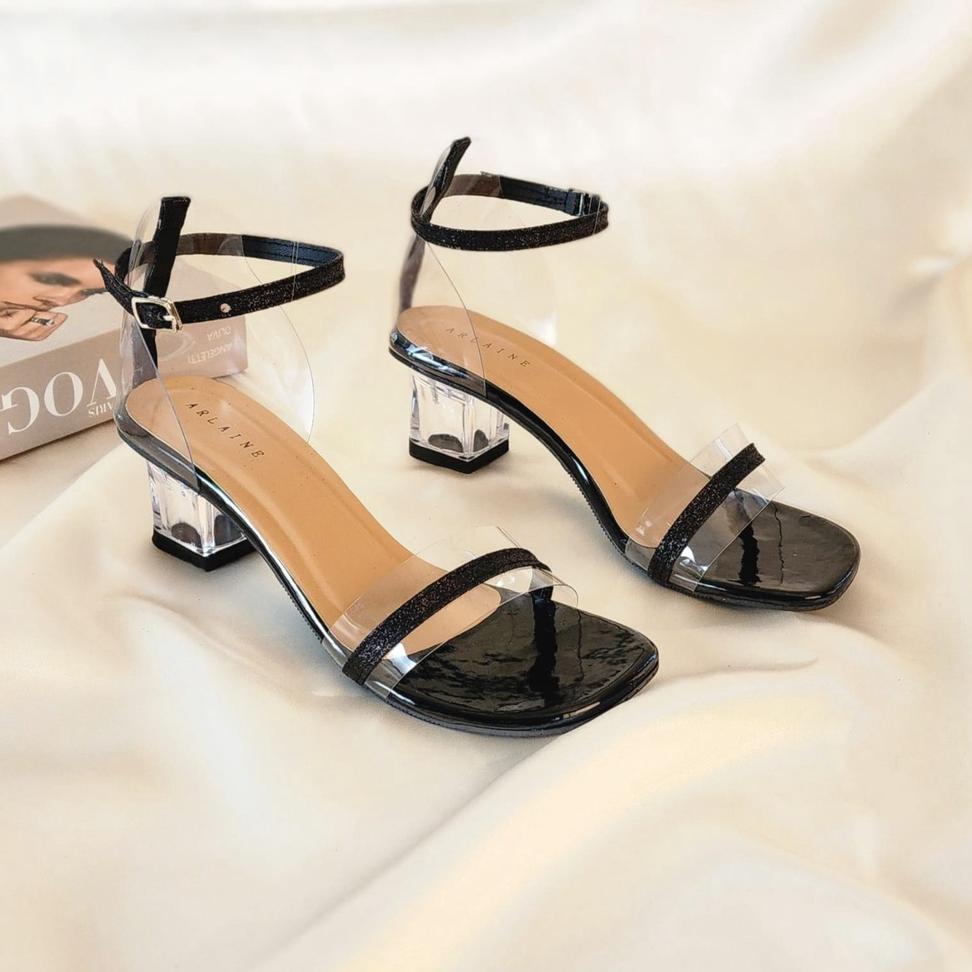 Booming Arlaine- Shella High Heels Wanita / Heels Kaca / Sandal Heels Wanita / Heels 5cm / Heels Pes