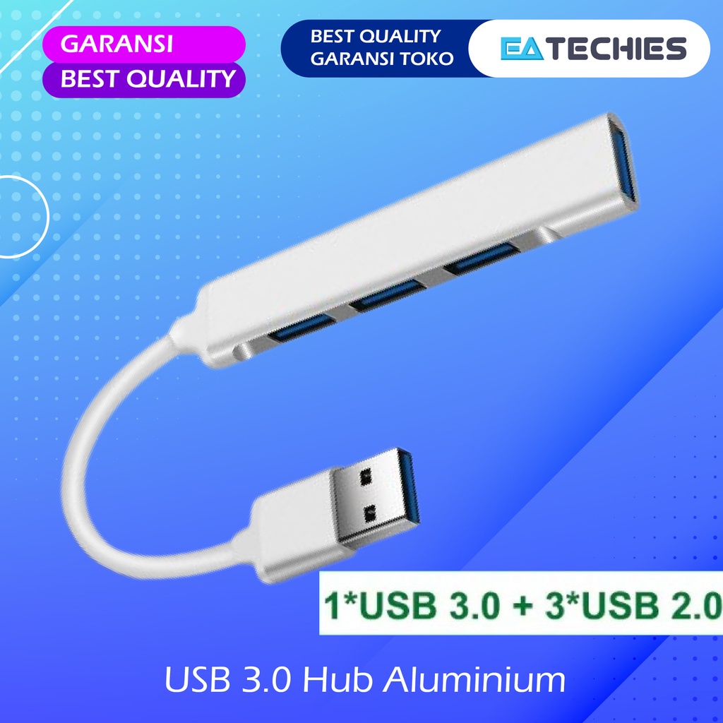 USB 3.0 HUB 4 Port Aluminium USB3 Hub High Speed Converter Adapter