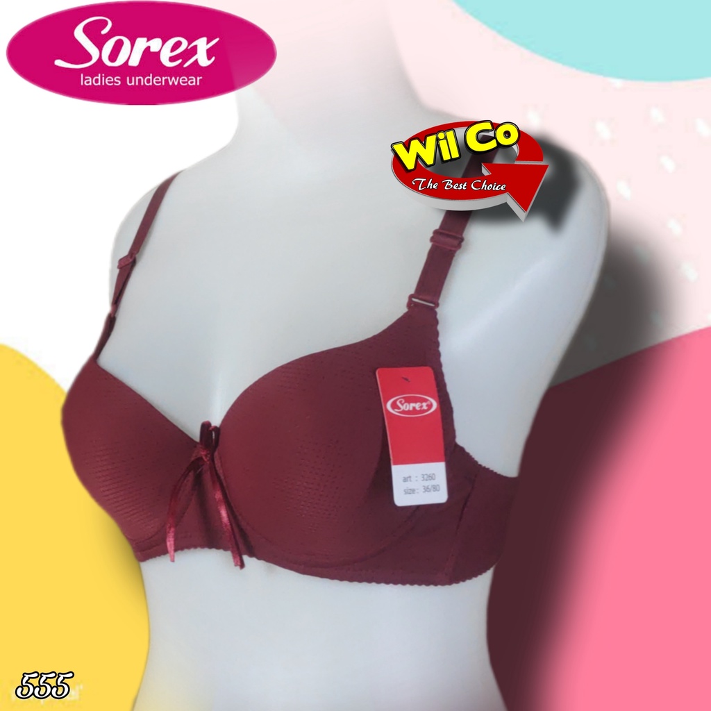 K555 - BRA/BH WANITA SOREX ADA KAWAT BUSA TIPIS EXTRA COMFORT SIZE 32 - 38 CUP A