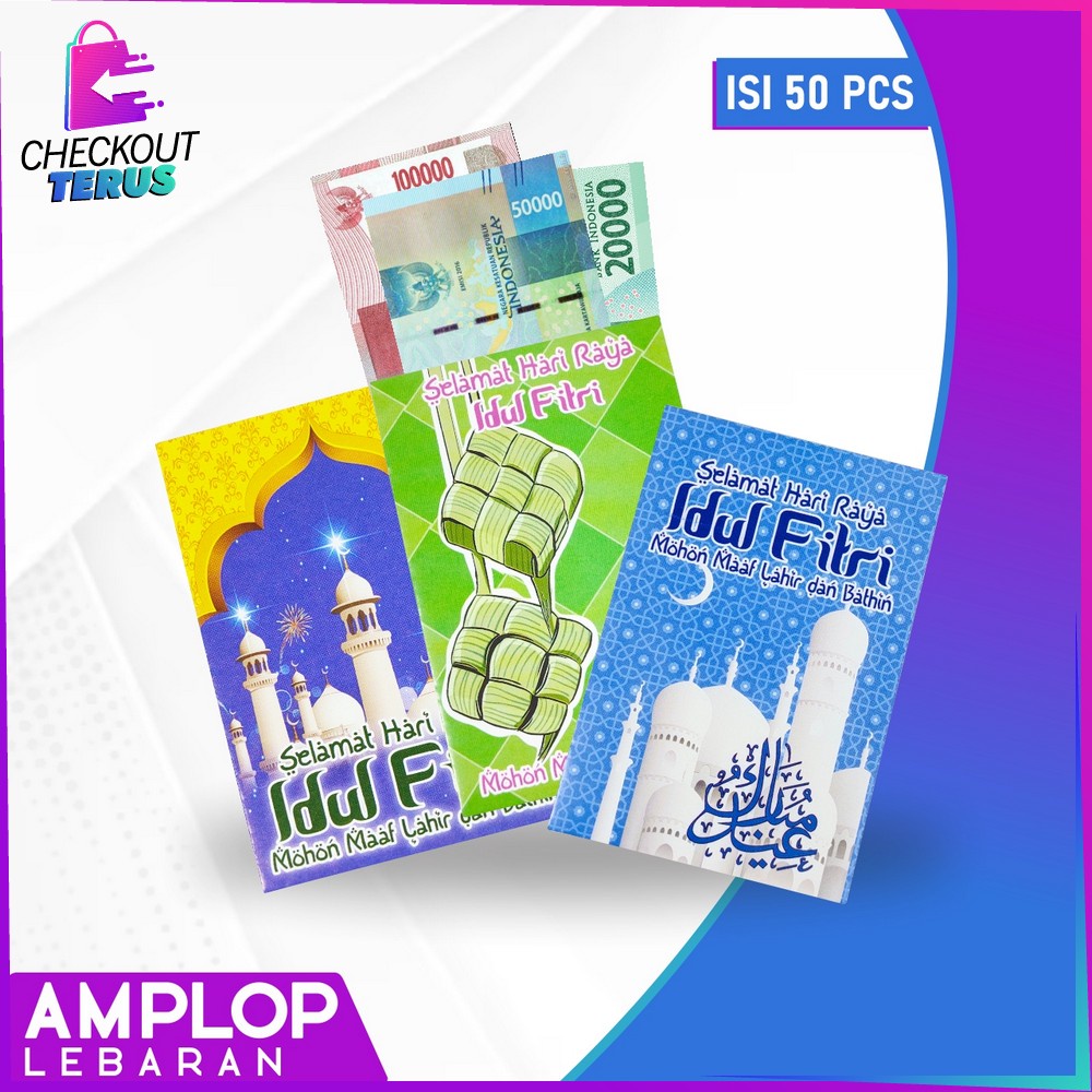 

CT C823 Amplop Lebaran Isi 50PCS Motif Karakter Lucu Ampau Eid Mubarak Set Amplop THR Uang Hari Raya Idul Fitri Angpao Kartun