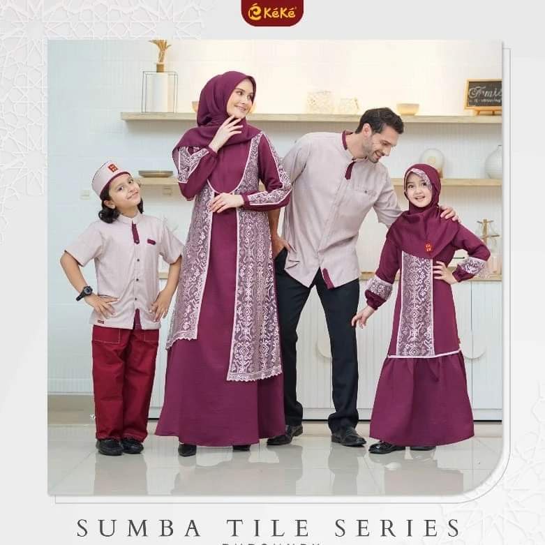 SARIMBIT KEKE 2023 SUMBA TILE SERIES BURGUNDY/ SERAGAM KELUARGA KEKE 2023 SUMBA TILE SERIES