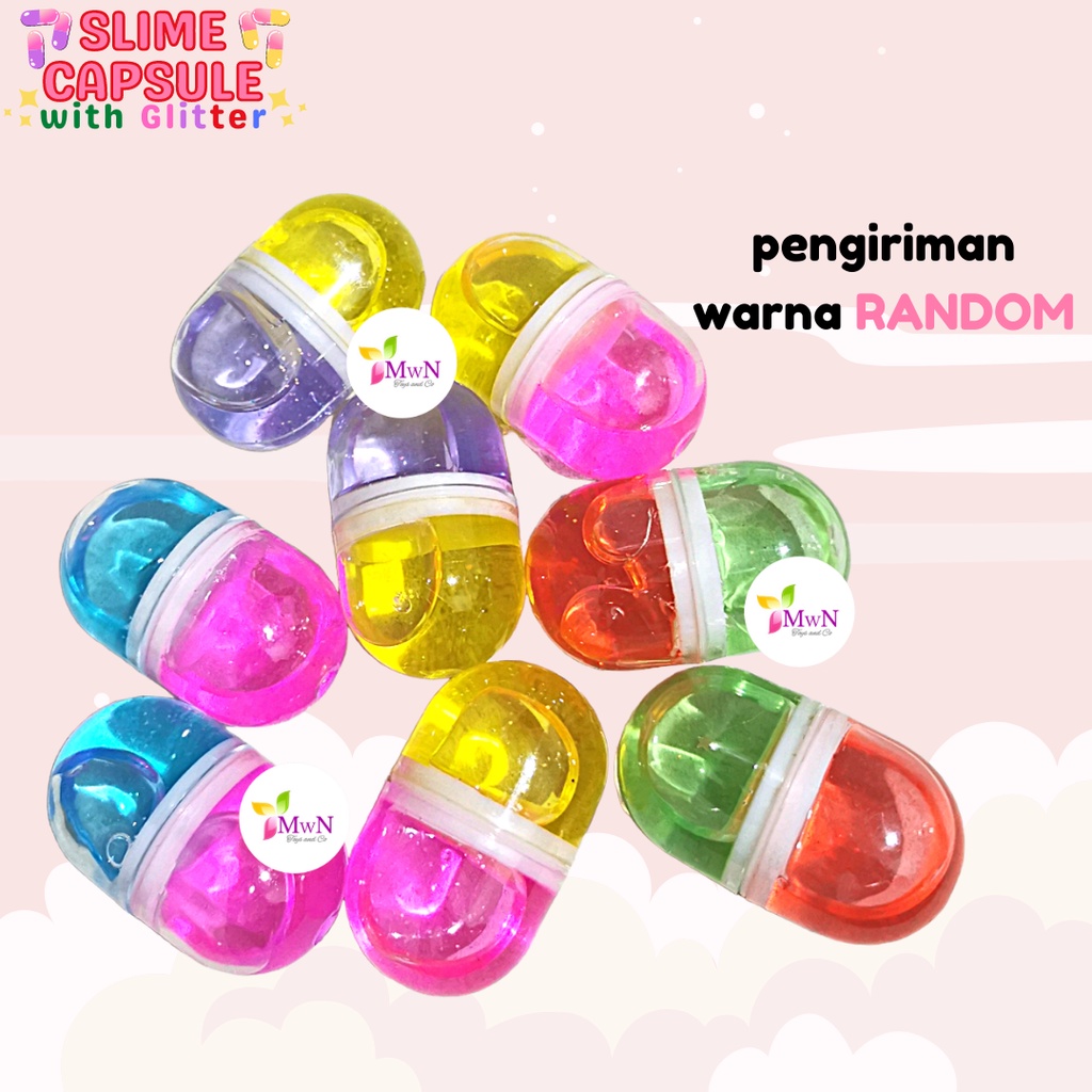 MWN Mainan Anak Slime Crystal Capsule Kapsul Mud Super Bening