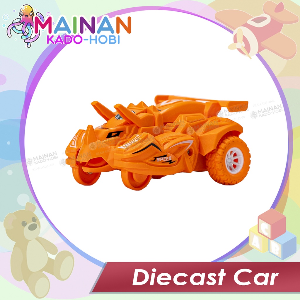 HADIAH MAINAN ANAK DIY MINIATUR DIECAST CAR DEFORMATION MOBIL DINO