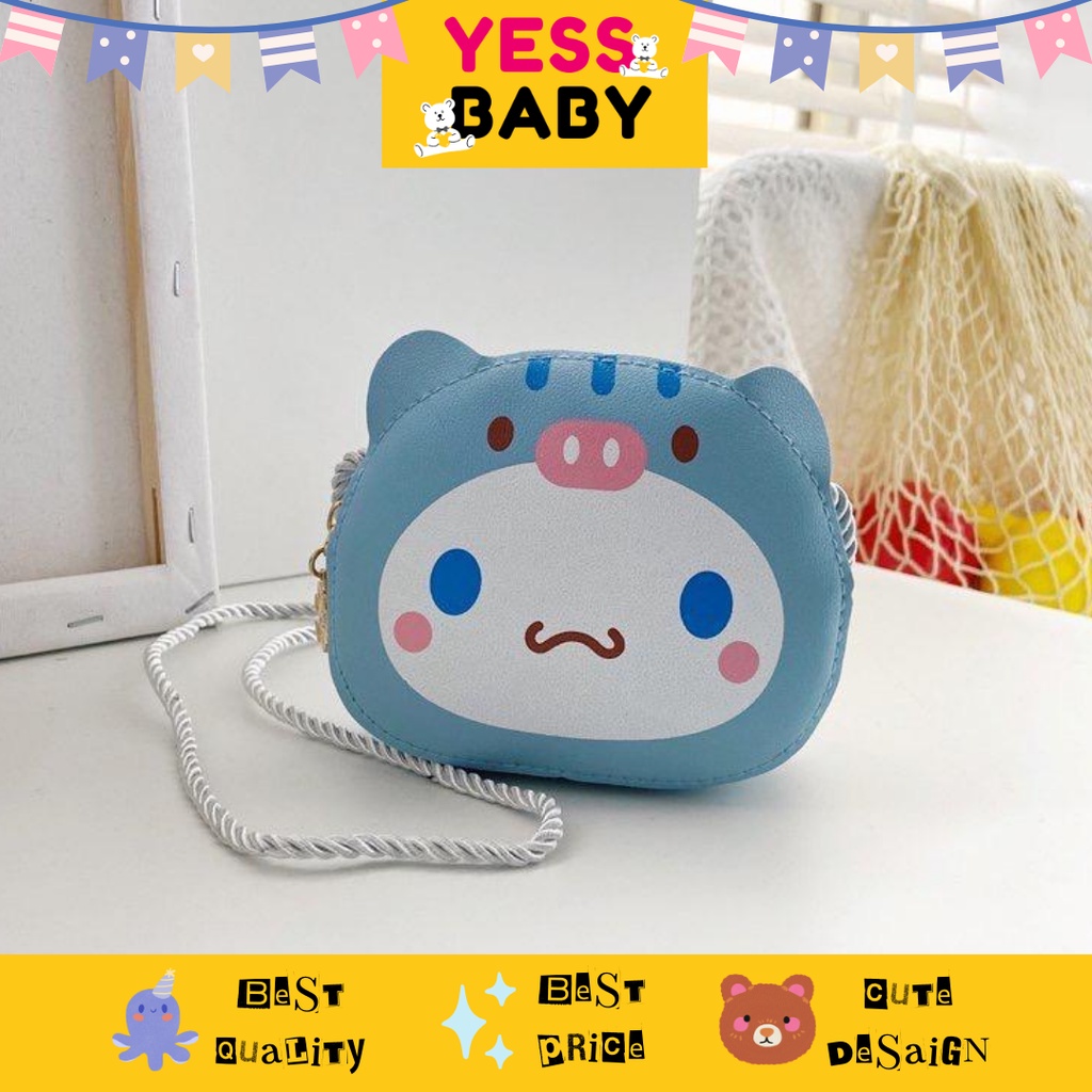 YESSBABY POMPURIN BLUE Tas anak Small and cute cartoon pattern single shoulder/children's leisure bag