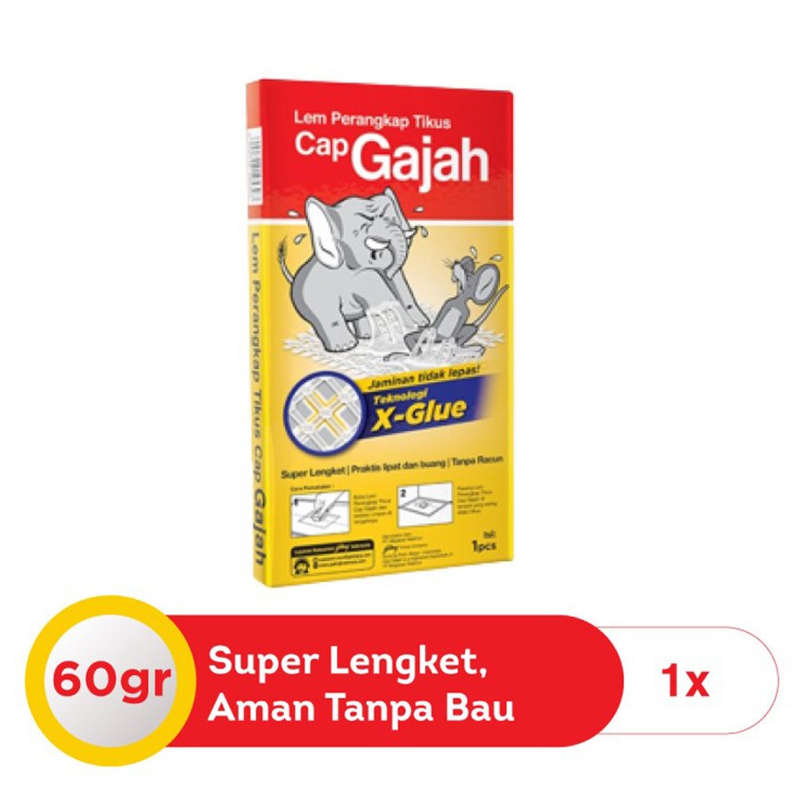 Lem TIkus PAPAN Cap Gajah Jebakan Perangkap Pest Mouse Trap 60 gr