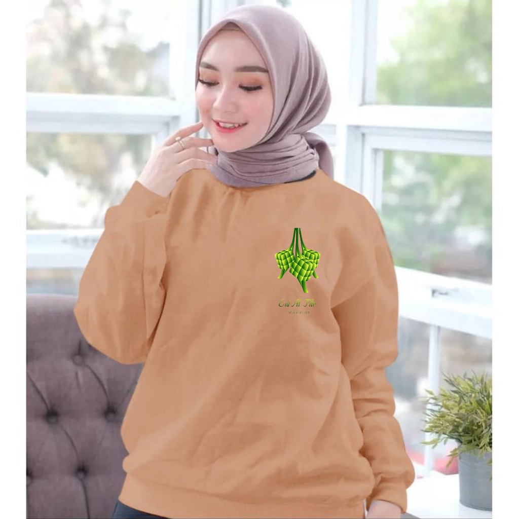 baju lengan panjang wanita logo ketupat edisi lebaran idul fitri / kaos distro keren trendy dan kekinian