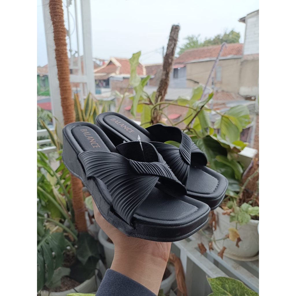 Sandal wedges wanita tali silang korean style 2212-30 size 37-40 sandal wanita terbaru