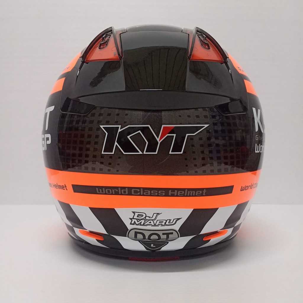 HELM HALF FACE KYT DJ MARU KYT DJMARU MOTIF #11 SERI 11 BLACK ORANGE