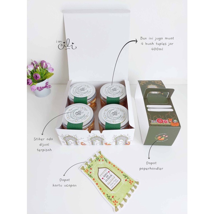 

(Box Berkah20)Box Kotak Kue Lebaran Idulfitri 20 X 20 X 8 (Isi 10 Set) 098