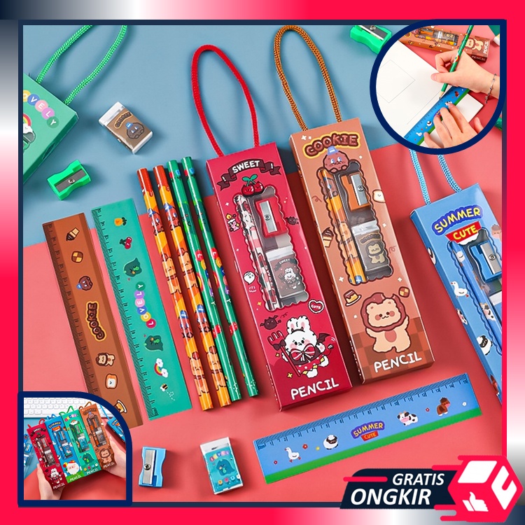 

Gratis Ongkir - S5689 Stationery Set 5 In 1 / Set Alat Tulis Sekolah 5 in 1 Karakter Lucu / 5Pcs Set Alat Tulis Pensil Motif Kartun Lucu