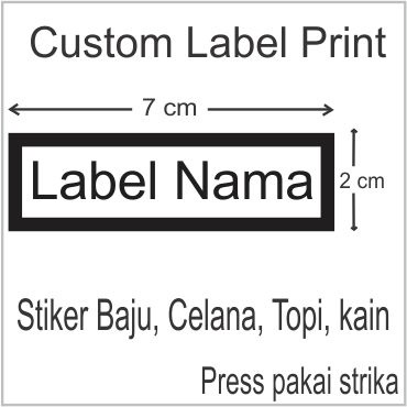 Custom Label Print tinggal di seterika