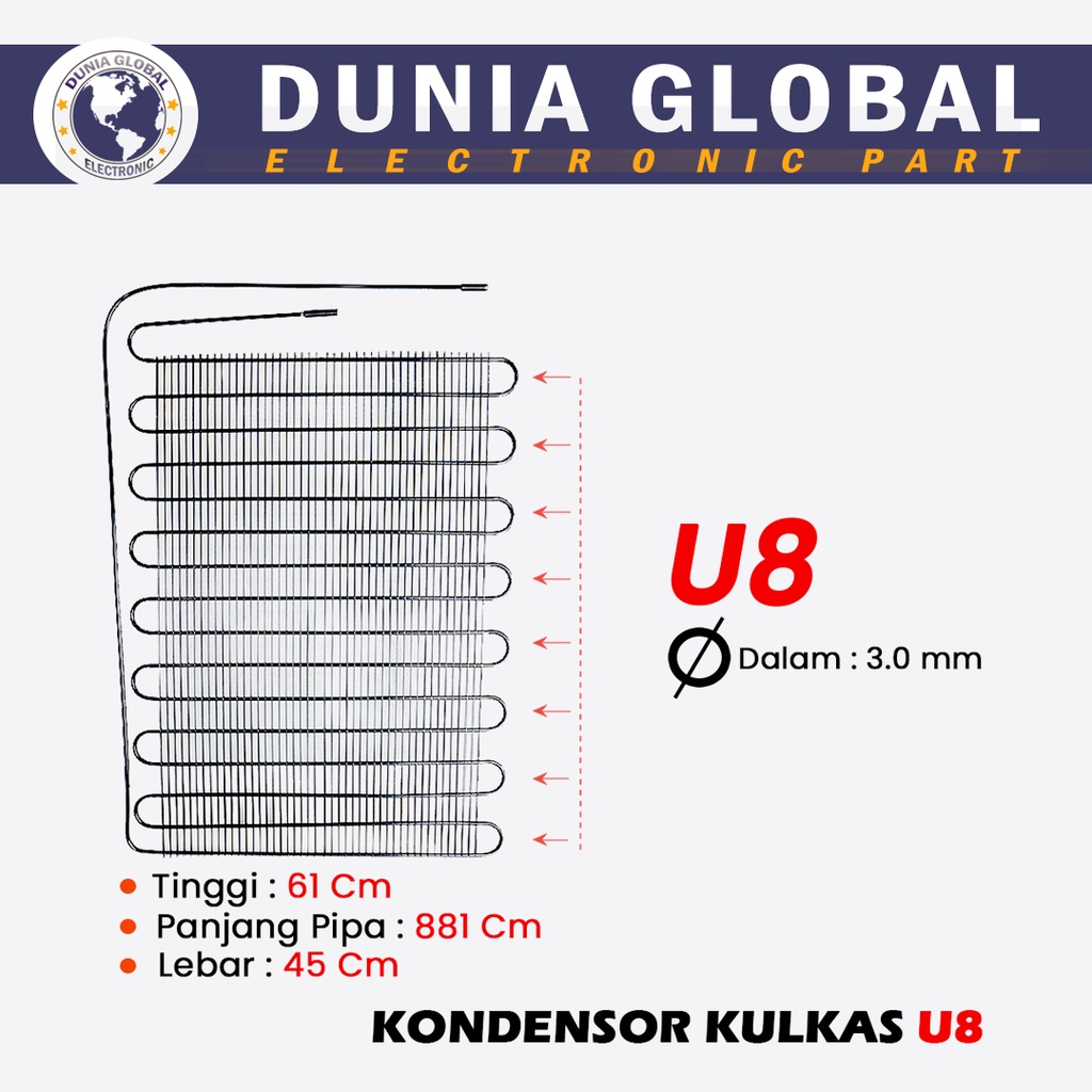 KONDENSOR KULKAS TIPE U8